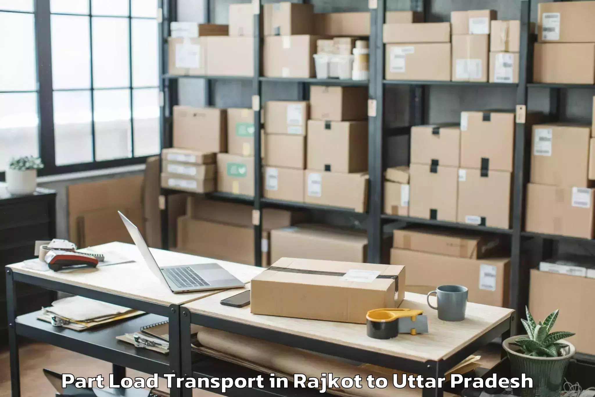 Book Rajkot to Gabhana Part Load Transport Online